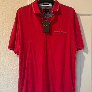 Mens Ted Baker Deep Pink "Tortilla" Polo Size 5 NWT